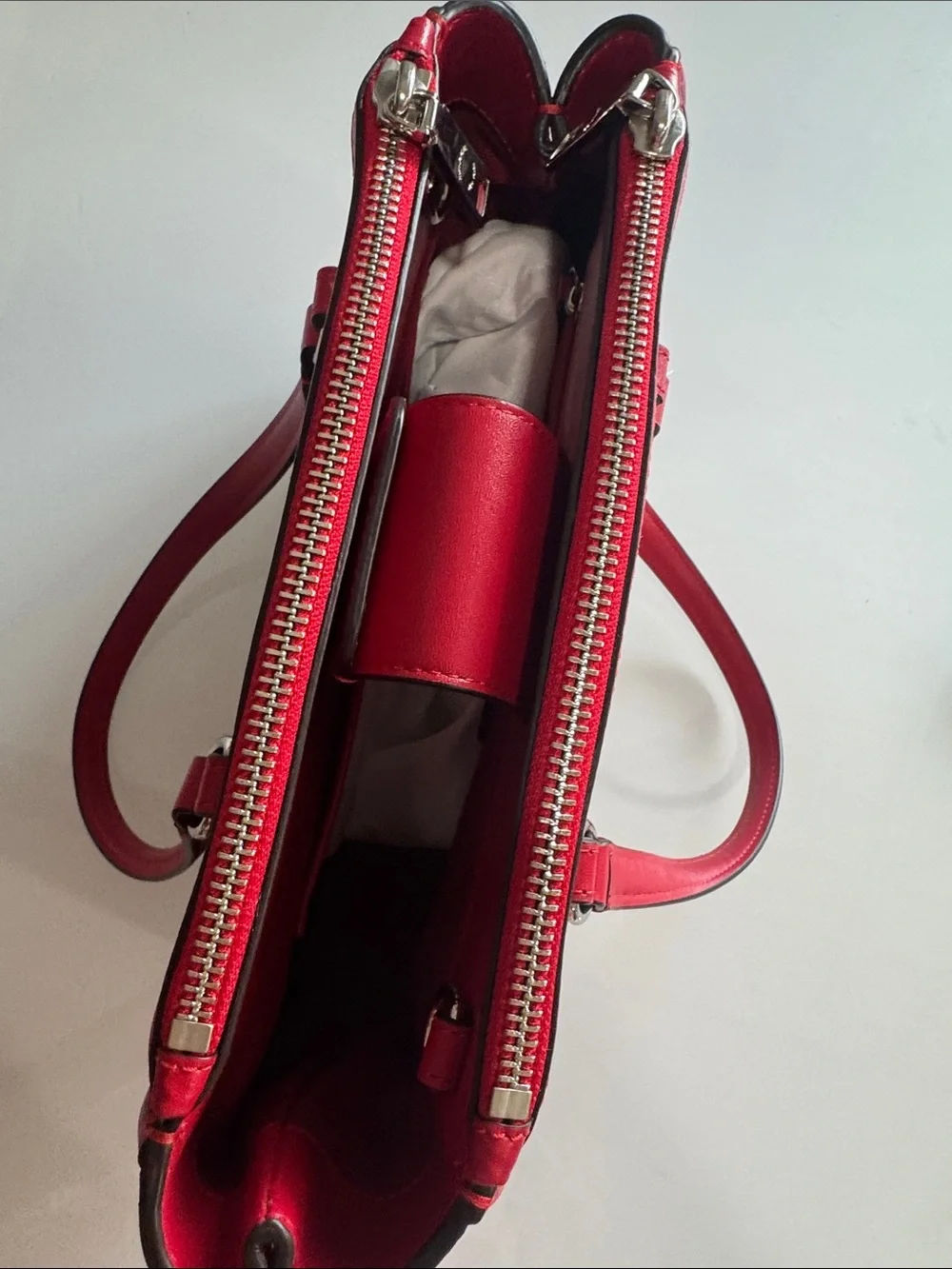 Coach Stanton Carryall Brown Signature Canvas Satchel with Red Trim